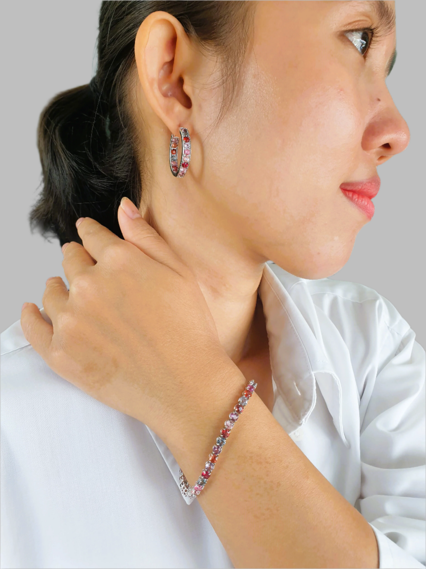 Natural Multicolor Spinel Bracelet