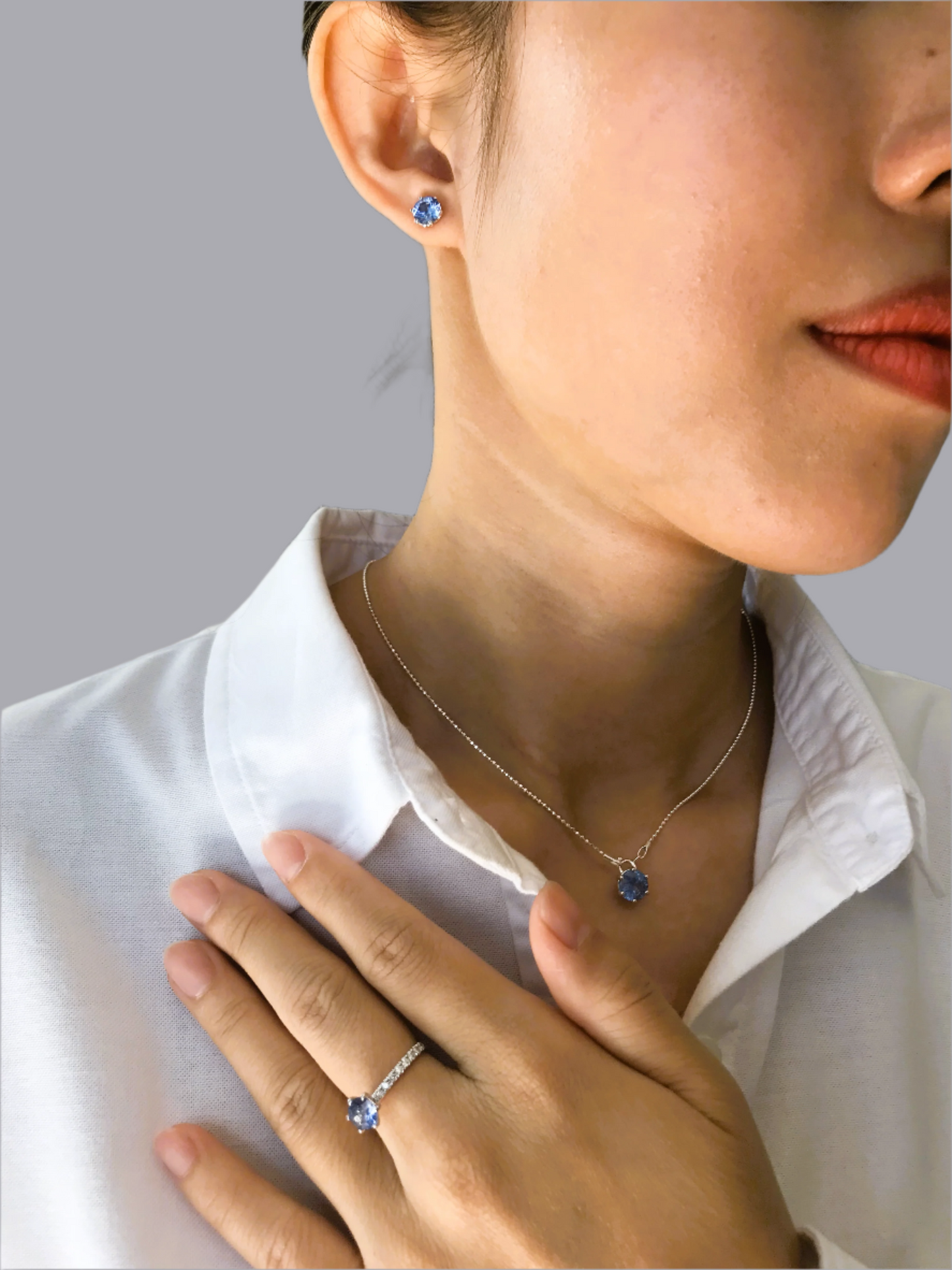 Natural Sapphire with Natural Diamond Ring