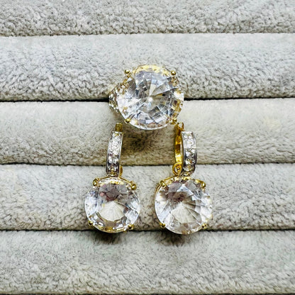 Natural White Topaz Earrings and Ring Set