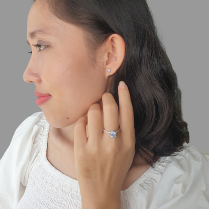 Natural Sapphire Earrings and Ring Set