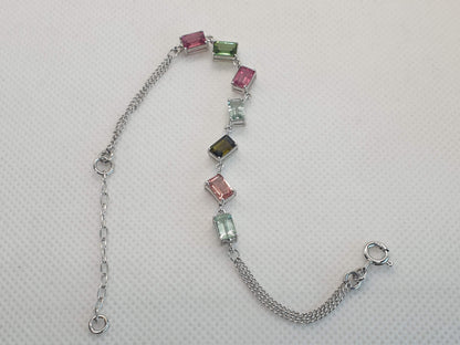 Natural Multi-color Tourmaline Bracelet