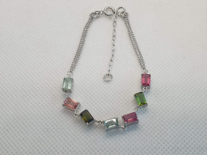 Natural Multi-color Tourmaline Bracelet