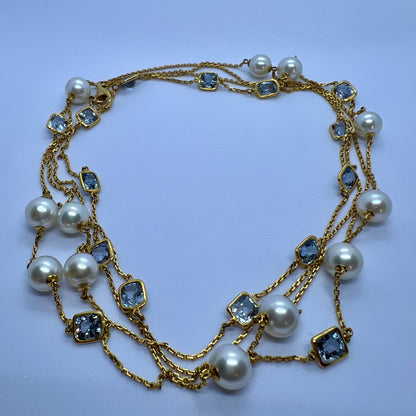 Natural Spinel with Natural Southsea (Myeik) Pearls Necklace