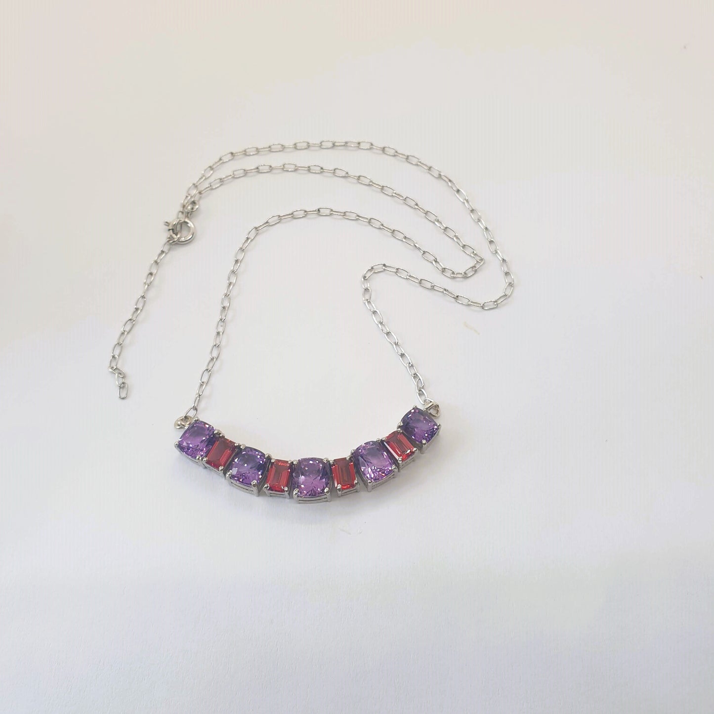Natural Amethyst with Natural Garnet Necklace