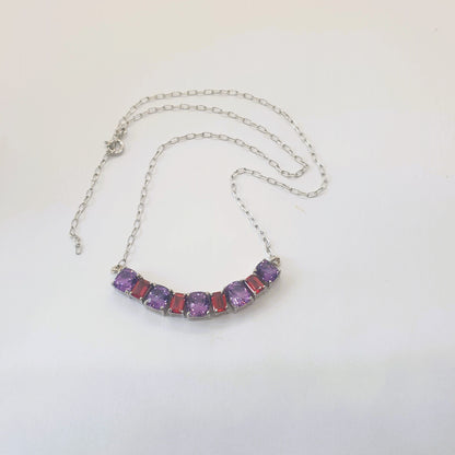 Natural Amethyst with Natural Garnet Necklace