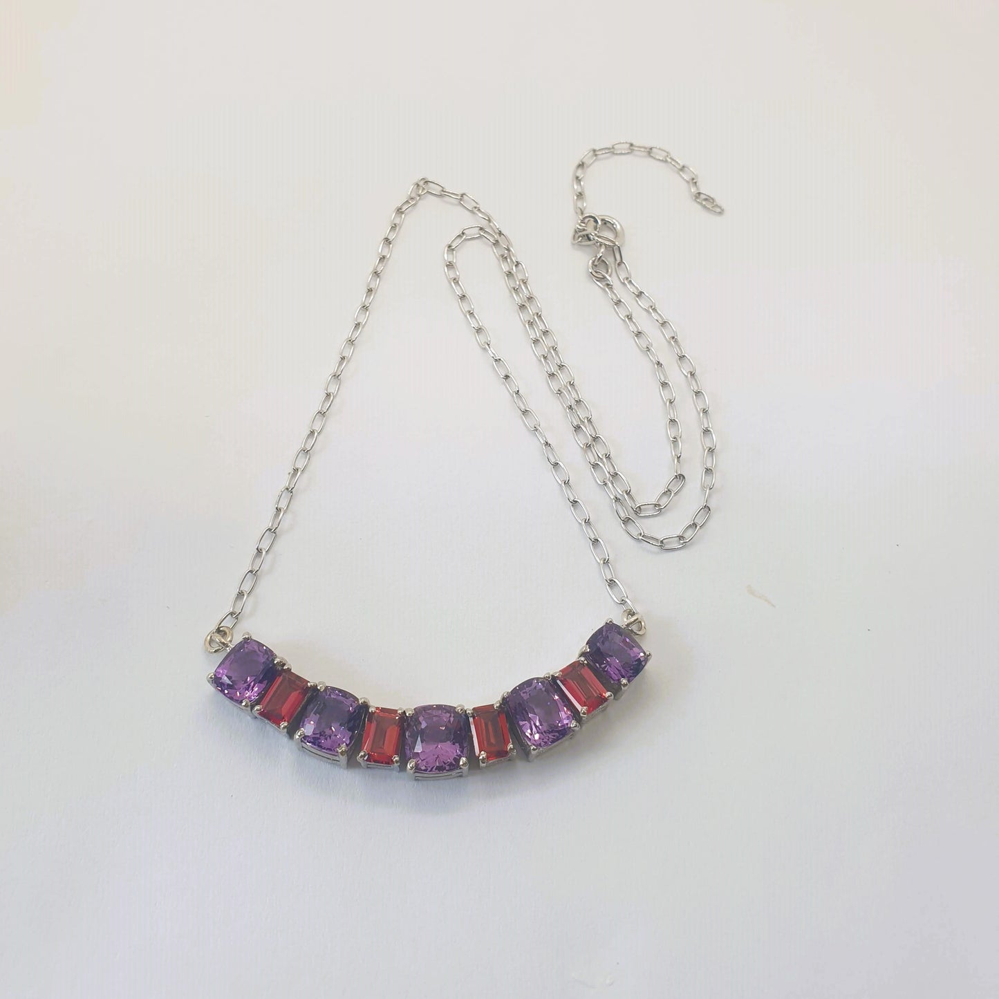 Natural Amethyst with Natural Garnet Necklace