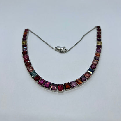 Natural Multi-color Spinel Necklace