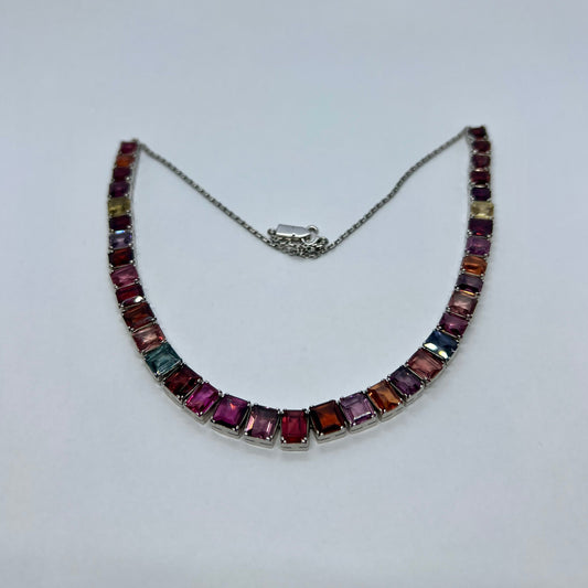 Natural Multi-color Spinel Necklace