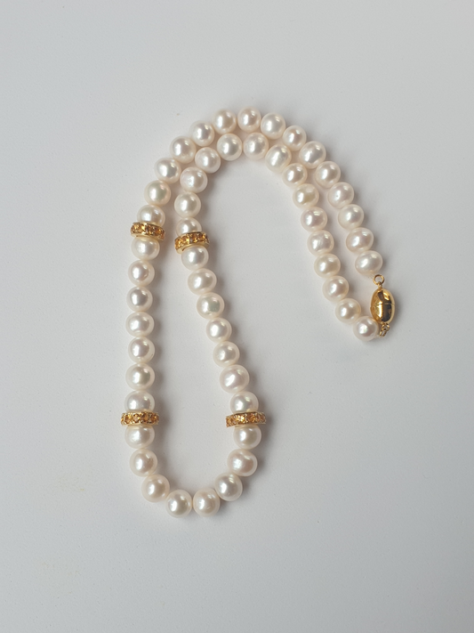 Natural Freshwater Pearl with Natural Citrine Necklace