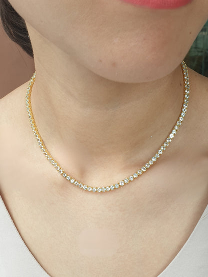 Natural Aquamarine Tennis Necklace