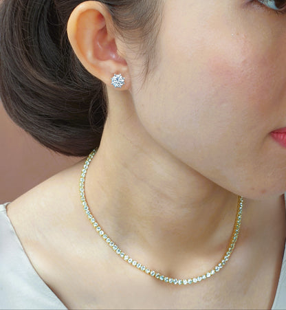 Natural Aquamarine Tennis Necklace