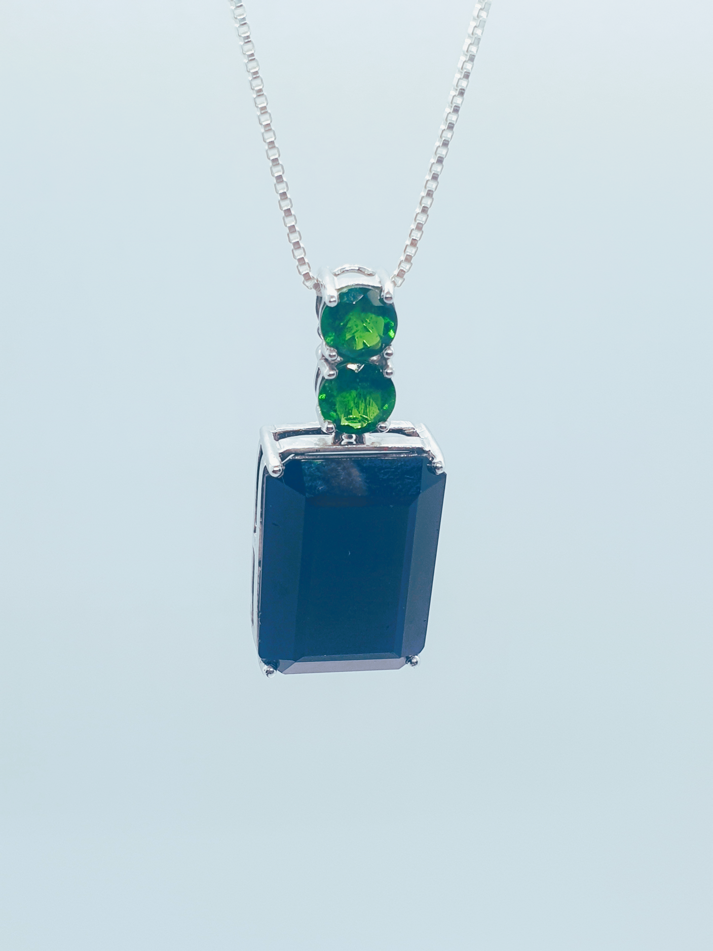 Natural Onyx with Diopside Pendant