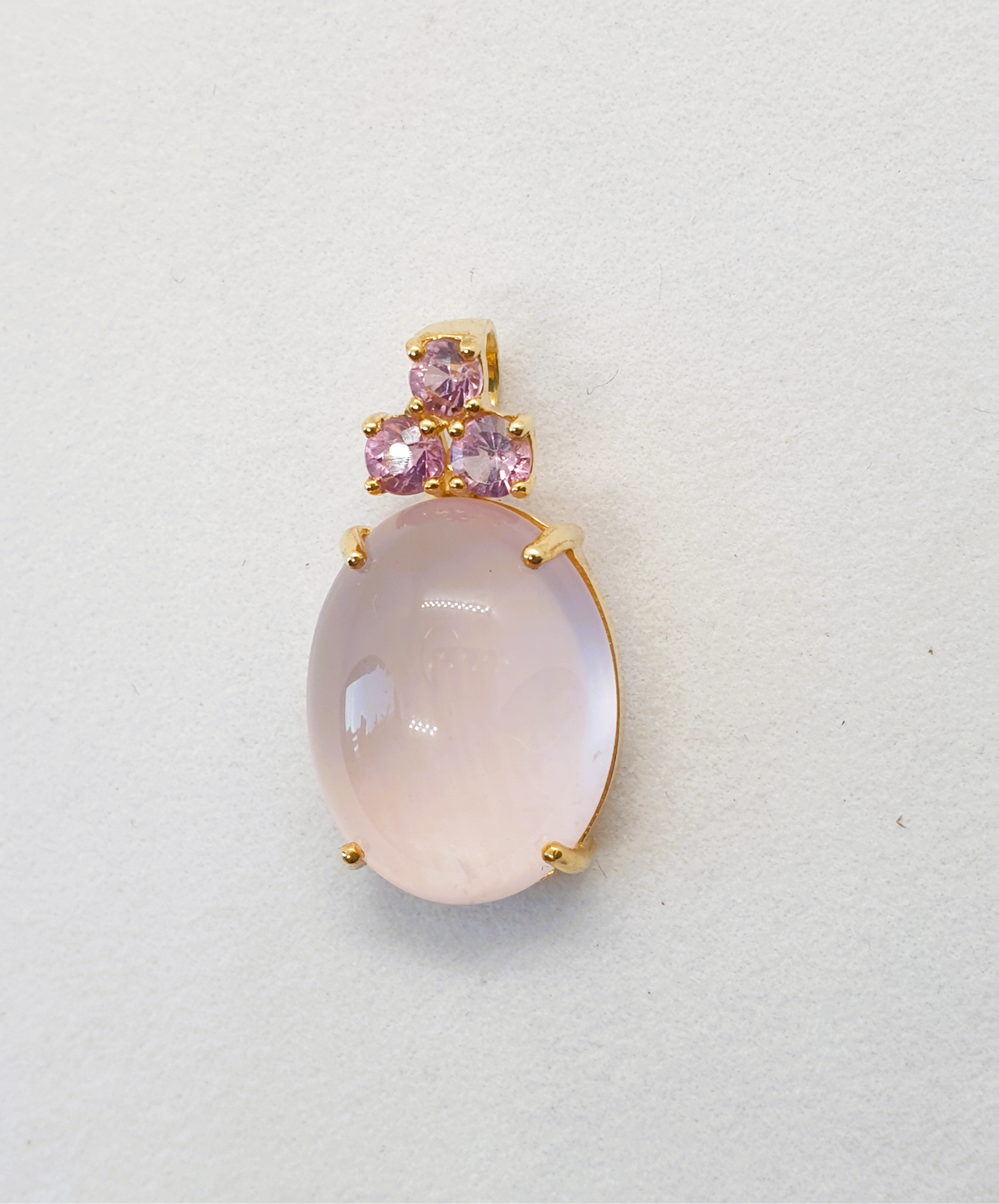 Natural Rose Quartz with Spinel Pendant