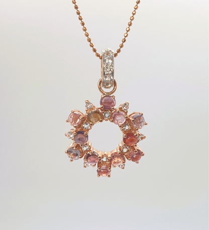 Natural Multi-color Spinel Cabochon Pendant