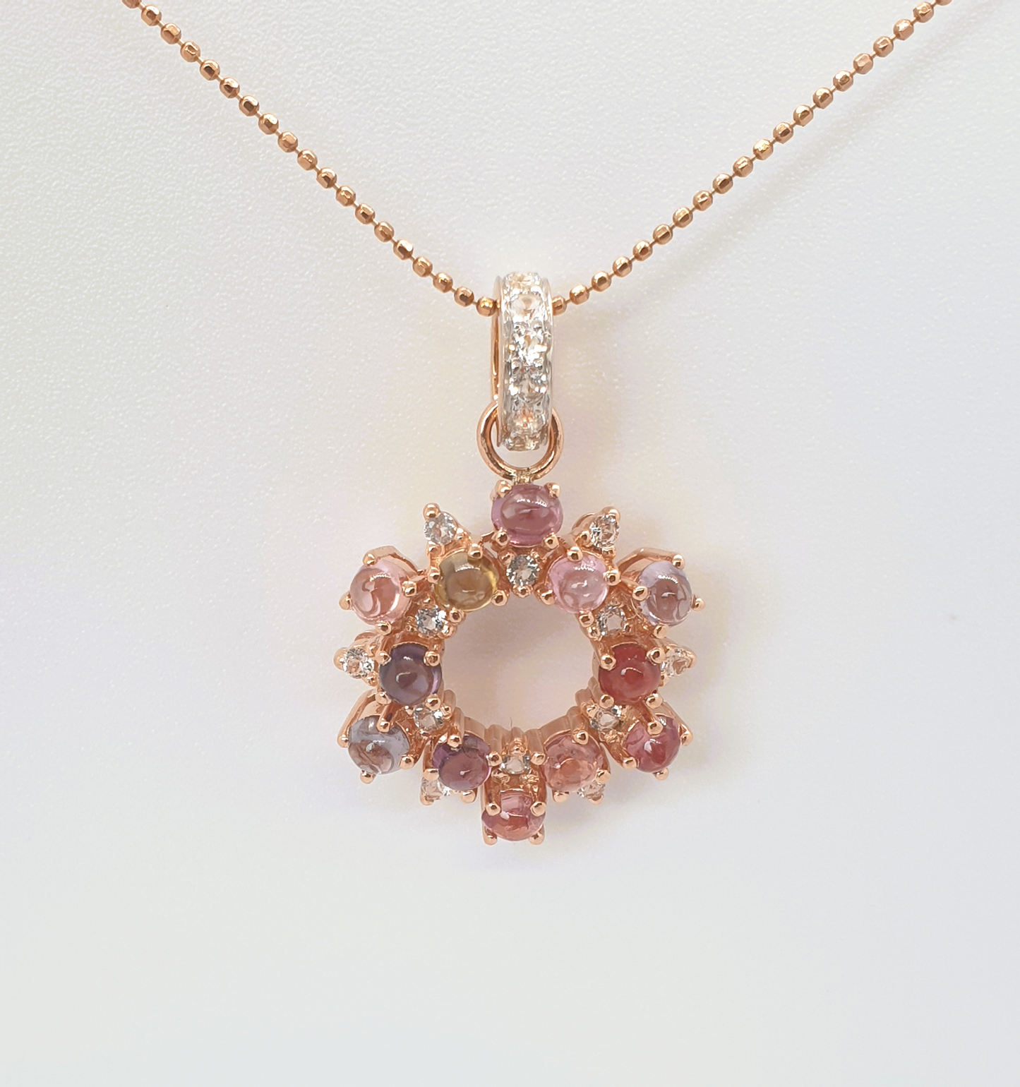 Natural Multi-color Spinel Cabochon Pendant