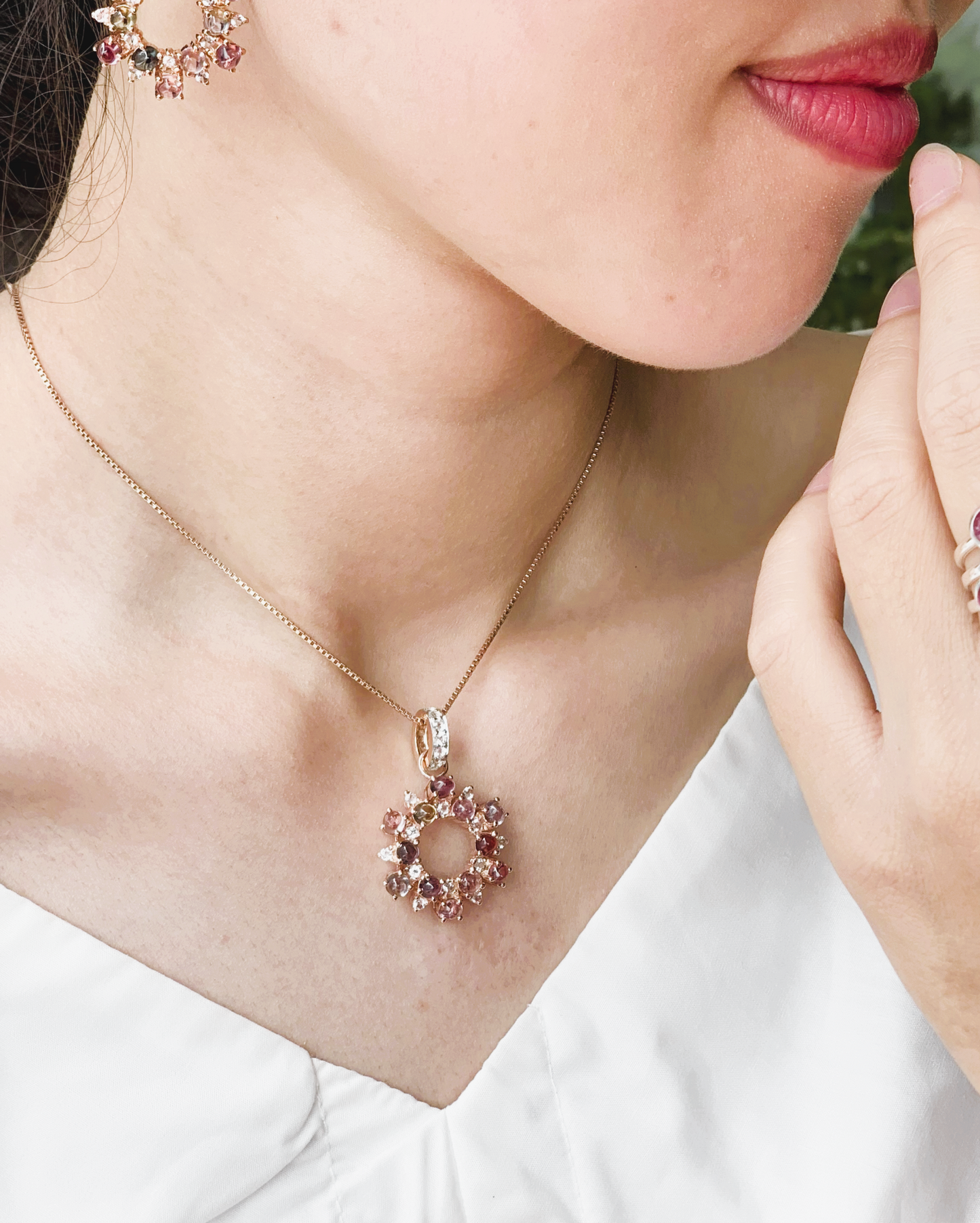 Natural Multi-color Spinel Cabochon Pendant