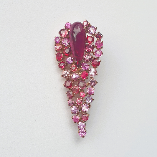 Natural Tourmaline with Natural Spinel and Natural Pink Sapphire Pendant