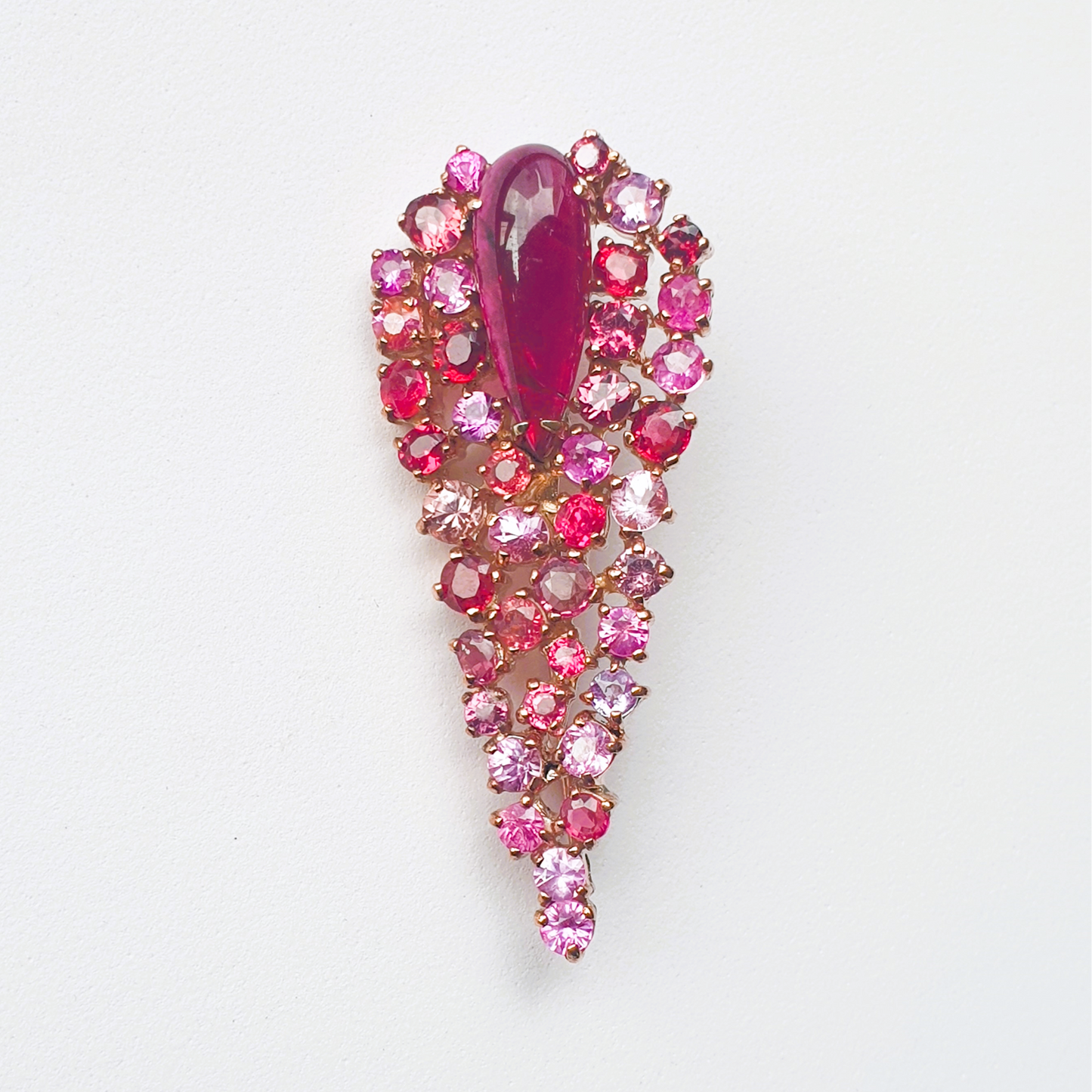 Natural Tourmaline with Natural Spinel and Natural Pink Sapphire Pendant