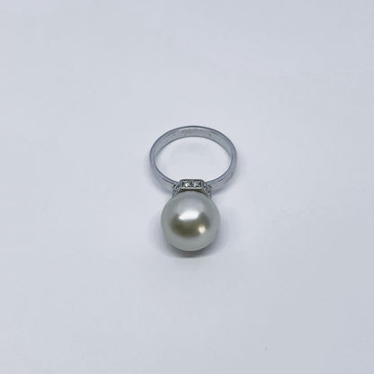 Natural Southsea Pearl with Natural Diamond Ring