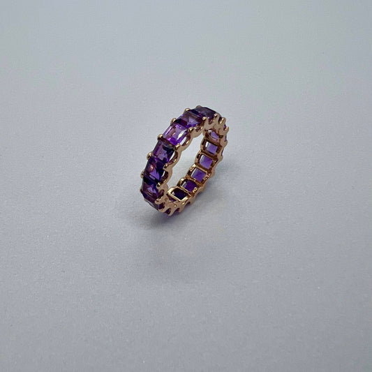 Natural Amethyst Eternity Ring
