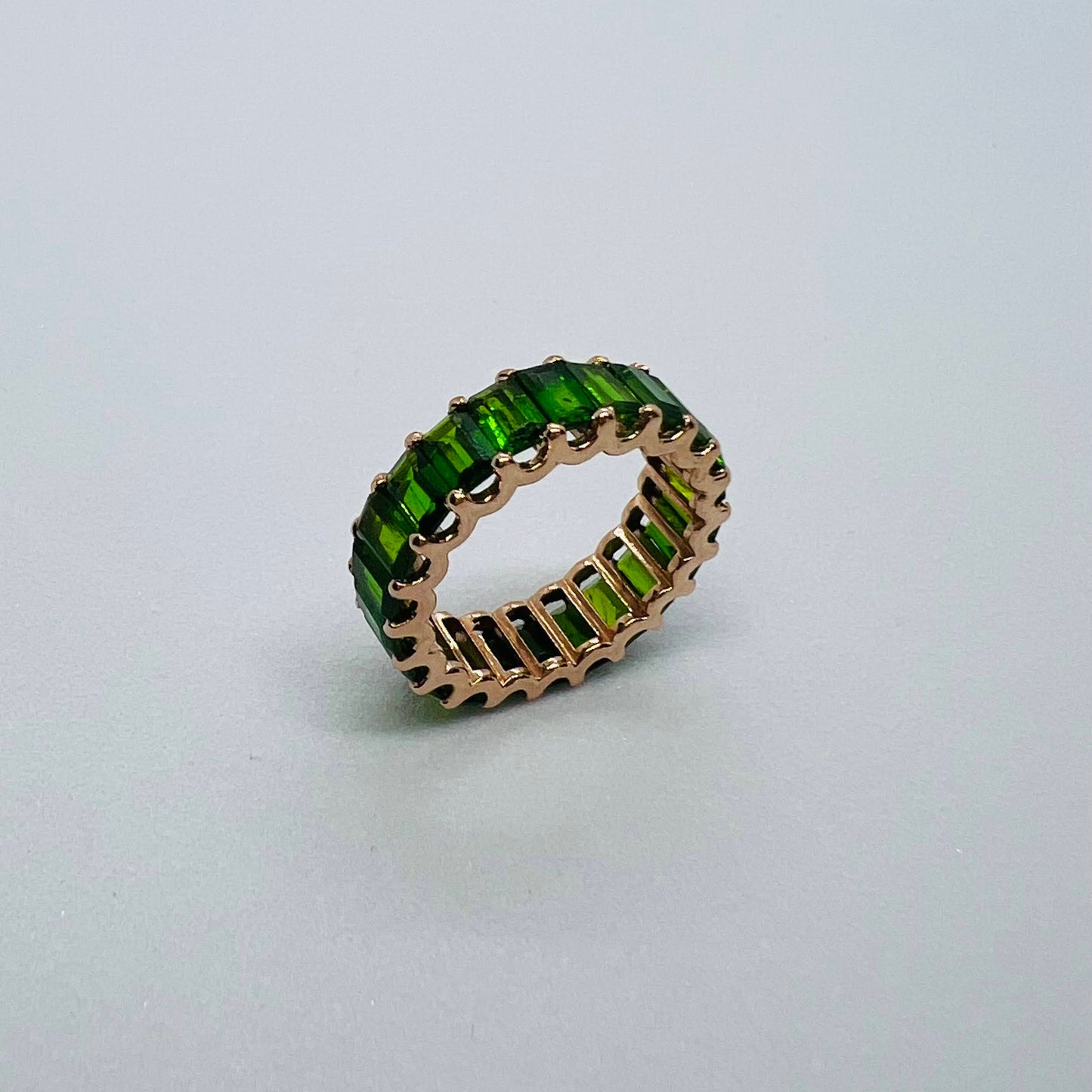 Natural Diopside Eternity Ring