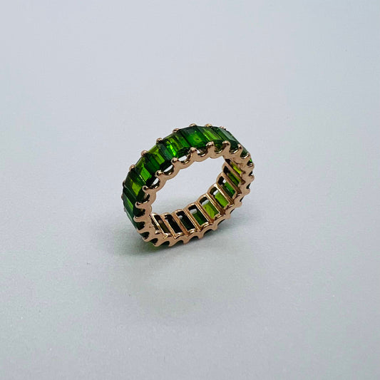 Natural Diopside Eternity Ring