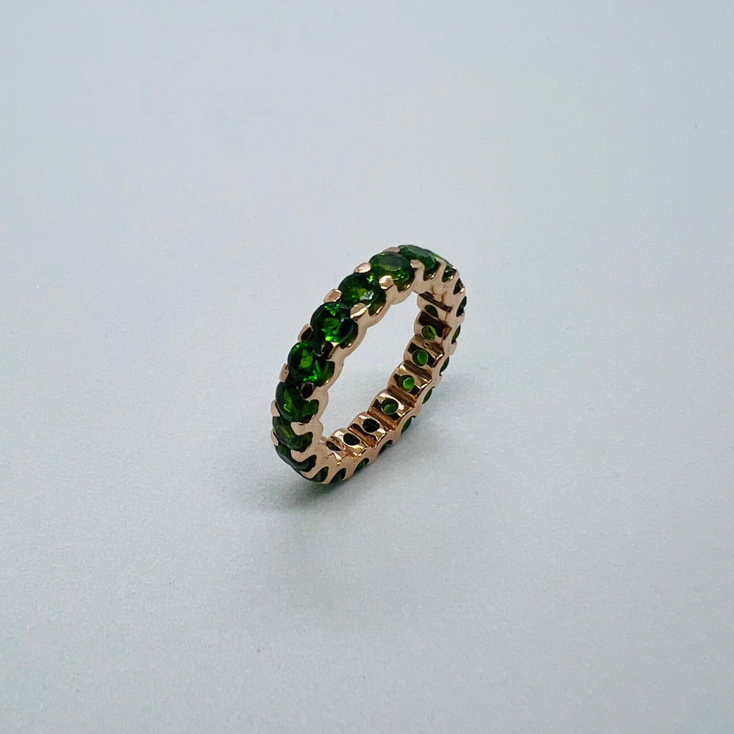 Natural Diopside Eternity Ring
