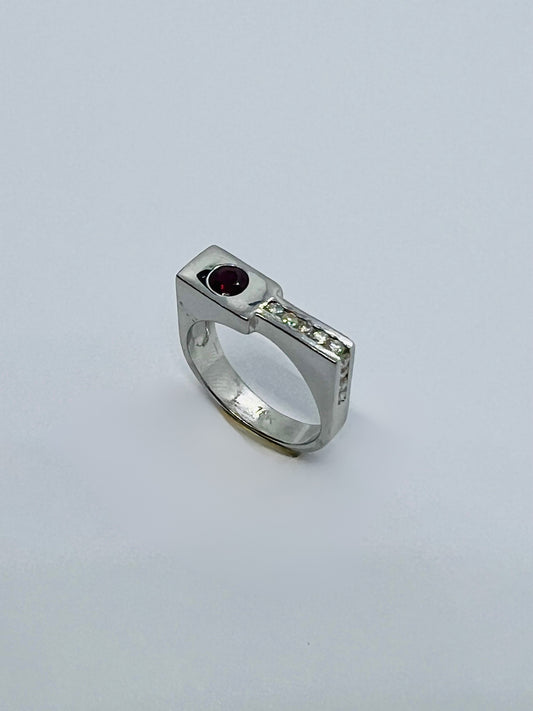 Natural Unheated Burmese Ruby with Diamond Ring