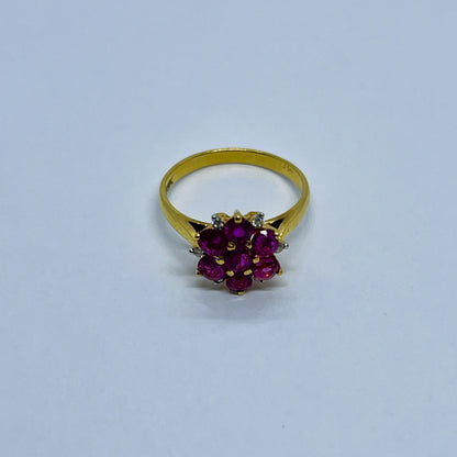 Natural Unheated Burmese Ruby with Diamond Ring