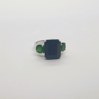 Natural Onyx with Diopside Ring