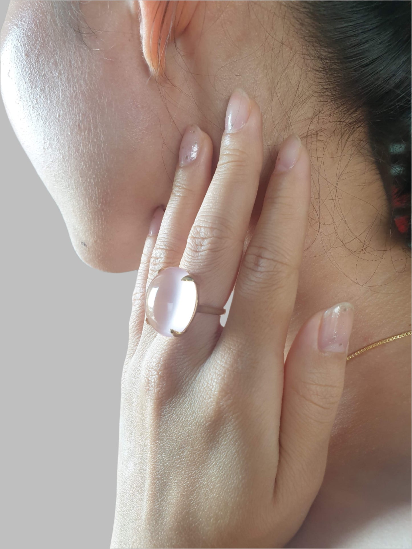 Natural Rose Quartz Ring