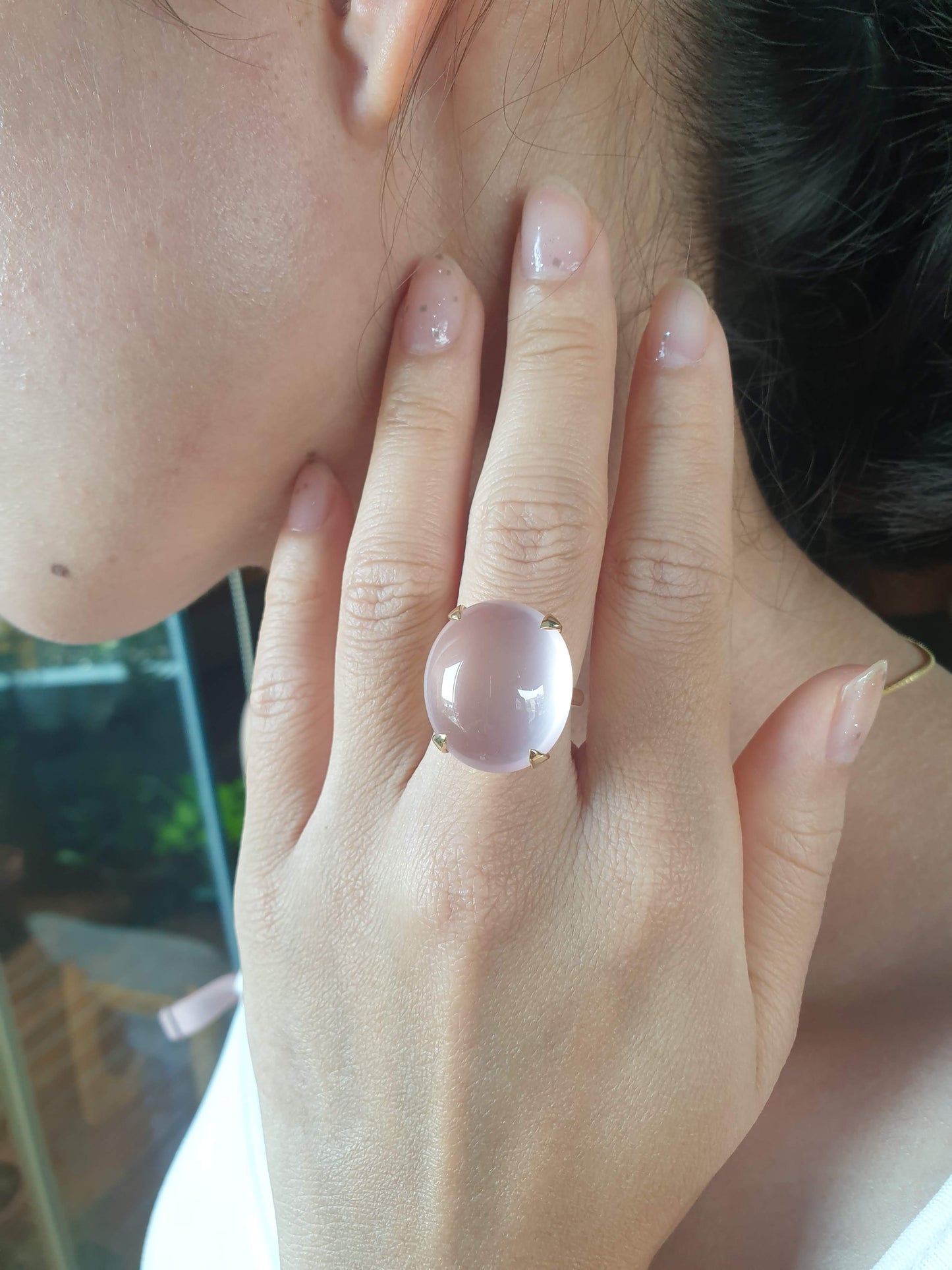 Natural Rose Quartz Ring
