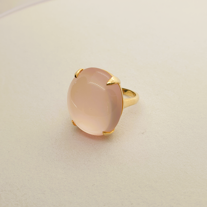 Natural Rose Quartz Ring