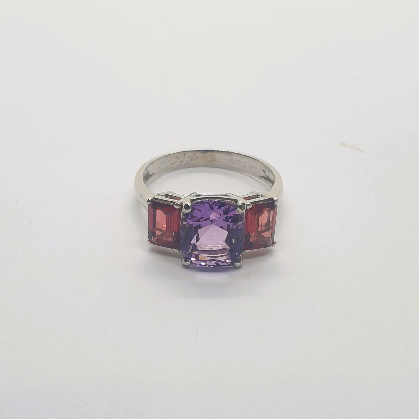 Natural Amethyst and Natural Garnet Ring