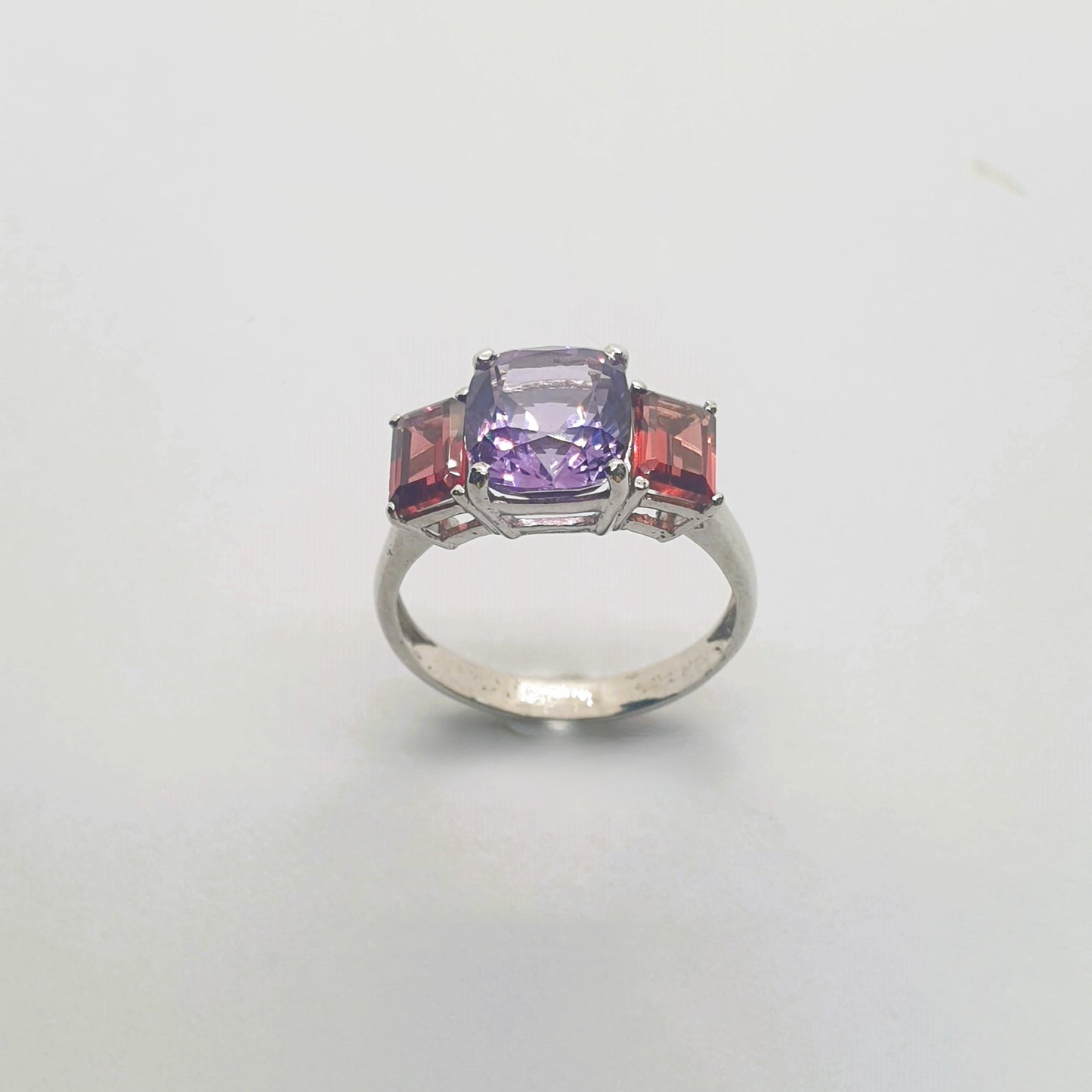 Natural Amethyst and Natural Garnet Ring