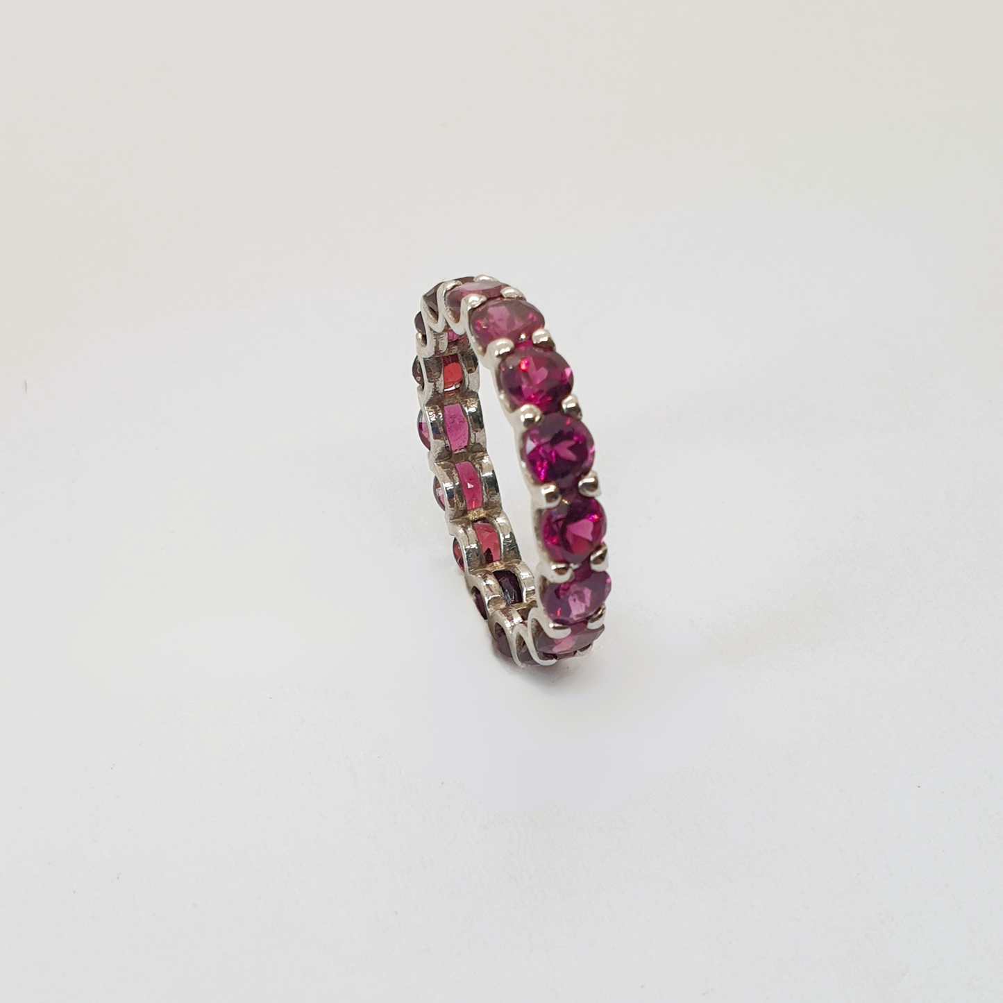 Natural Garnet Eternity Ring