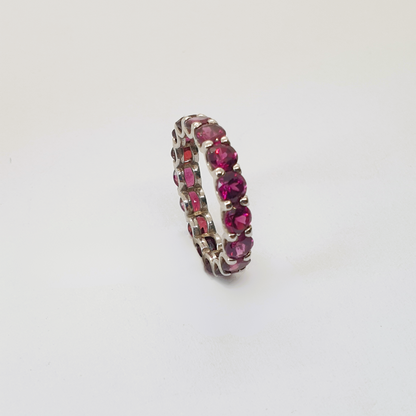 Natural Garnet Eternity Ring