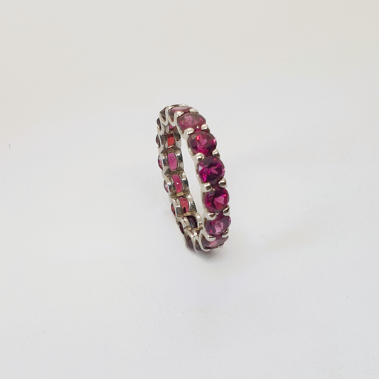 Natural Garnet Eternity Ring