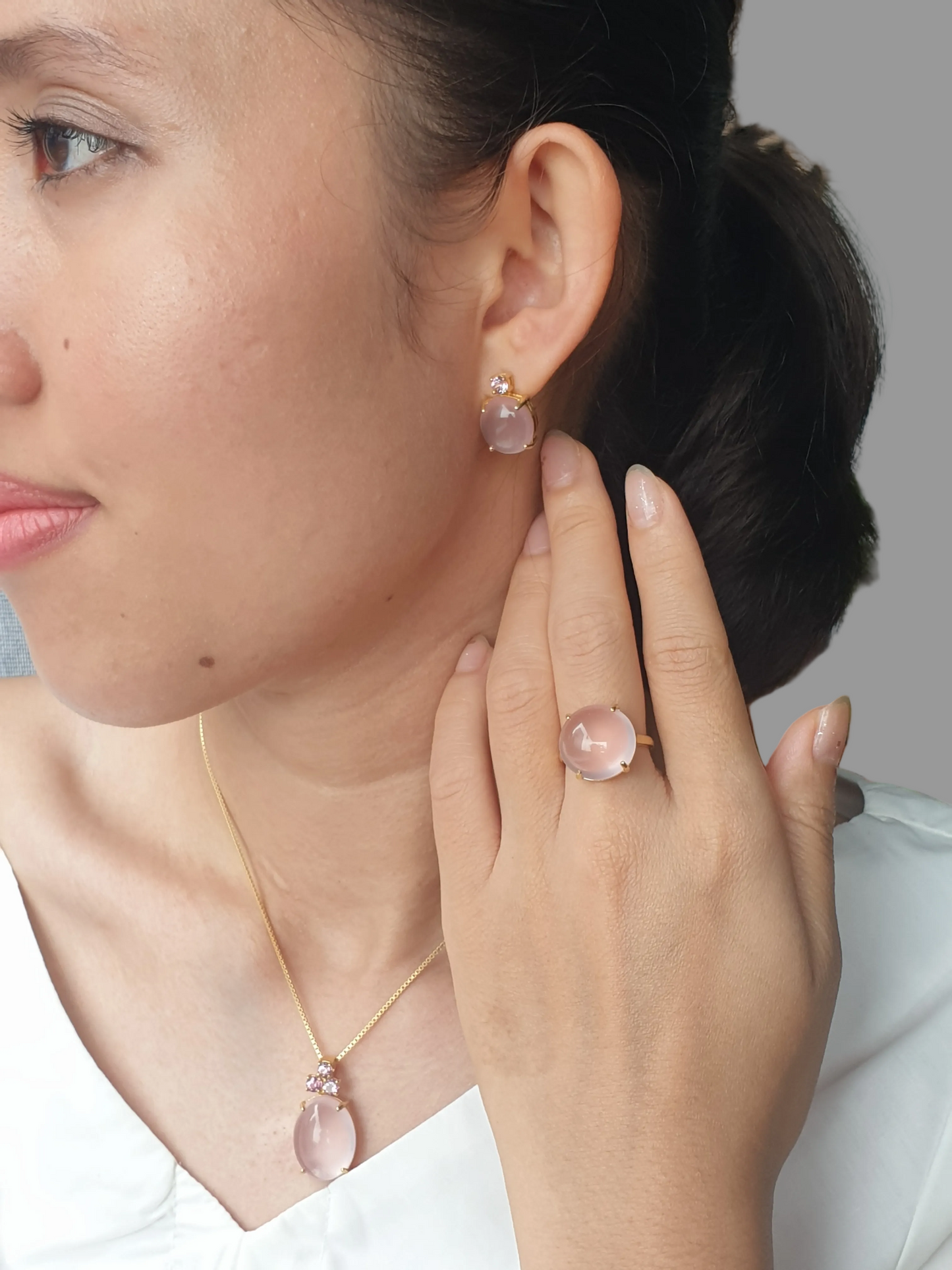 Natural Rose Quartz Ring