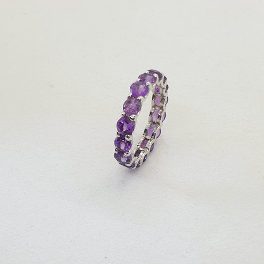 Natural Amethyst Eternity Ring