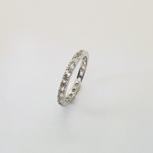 Natural White Topaz Eternity Ring