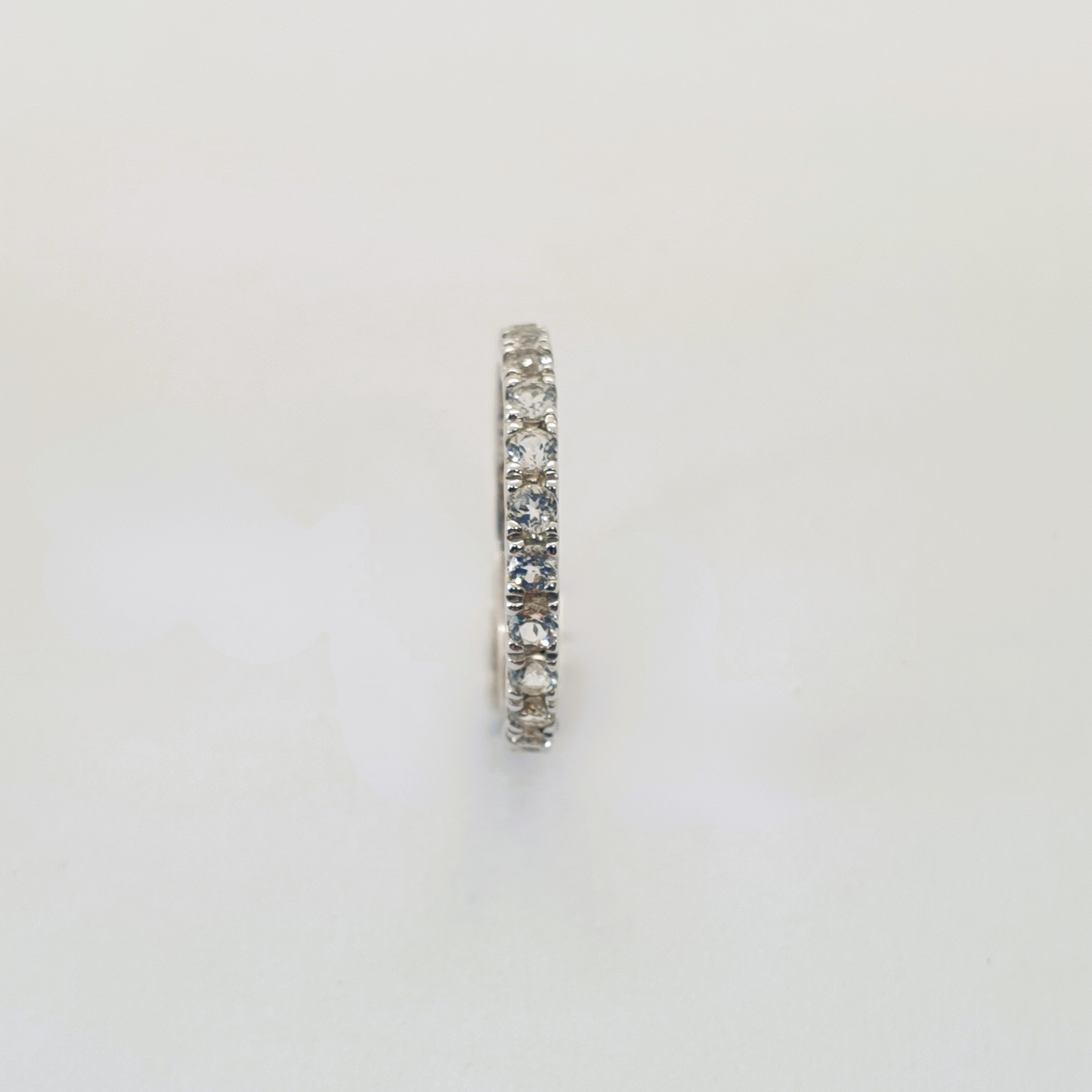Natural White Topaz Eternity Ring