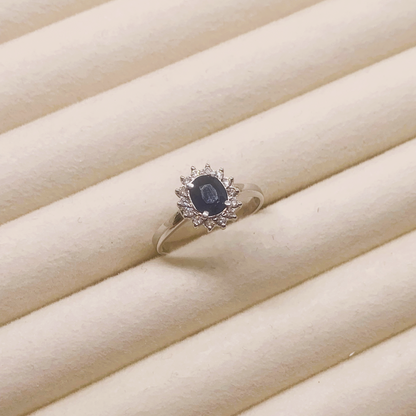 Natural Sapphire with Natural Diamond Ring
