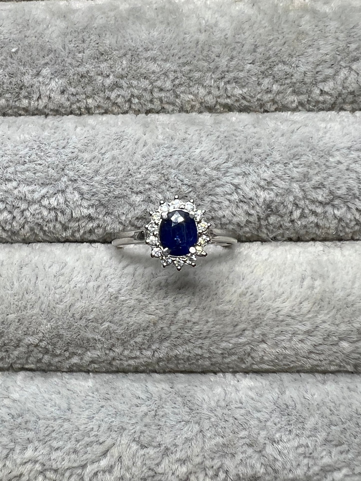 Natural Sapphire with Natural Diamond Ring