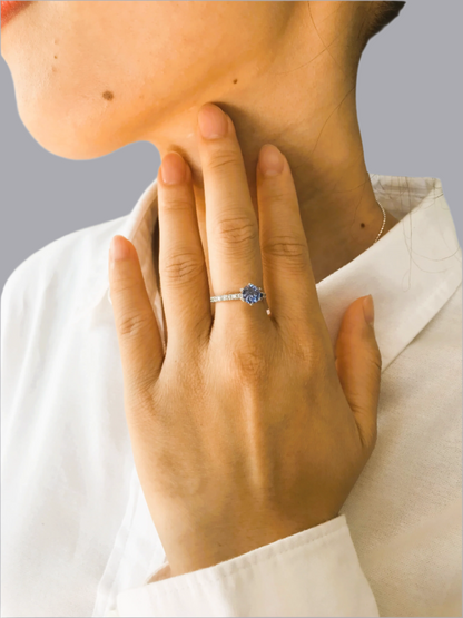Natural Sapphire with Natural Diamond Ring