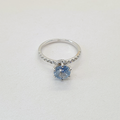 Natural Sapphire with Diamond Ring