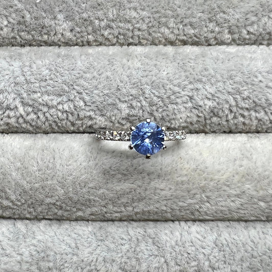 Natural Sapphire with Natural Diamond Ring