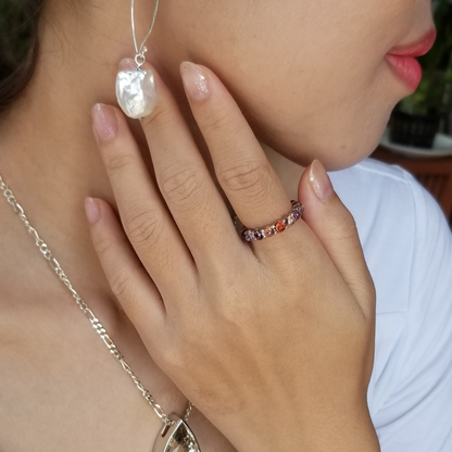 Natural Multicolor Spinel Cabochon Ring