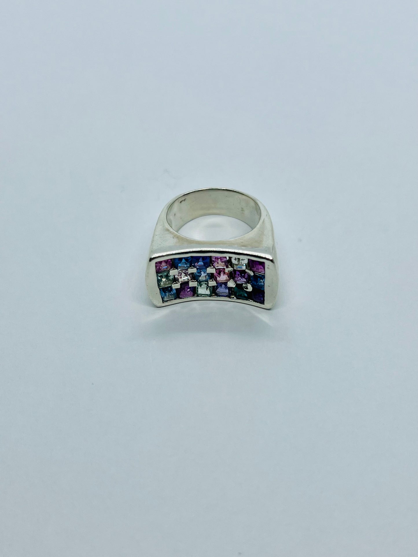 Natural Multi-color Sapphire Ring
