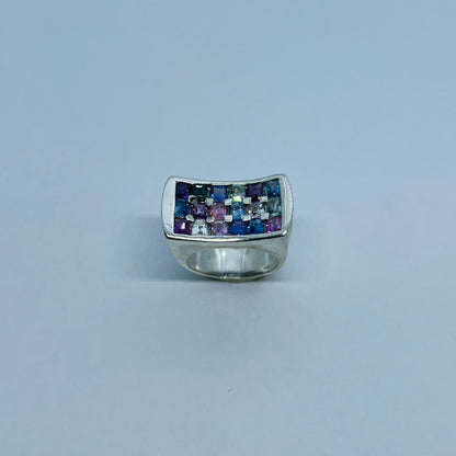 Natural Multi-color Sapphire Ring